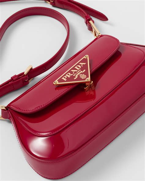 prada patent leather red bag|cherry red Prada bag.